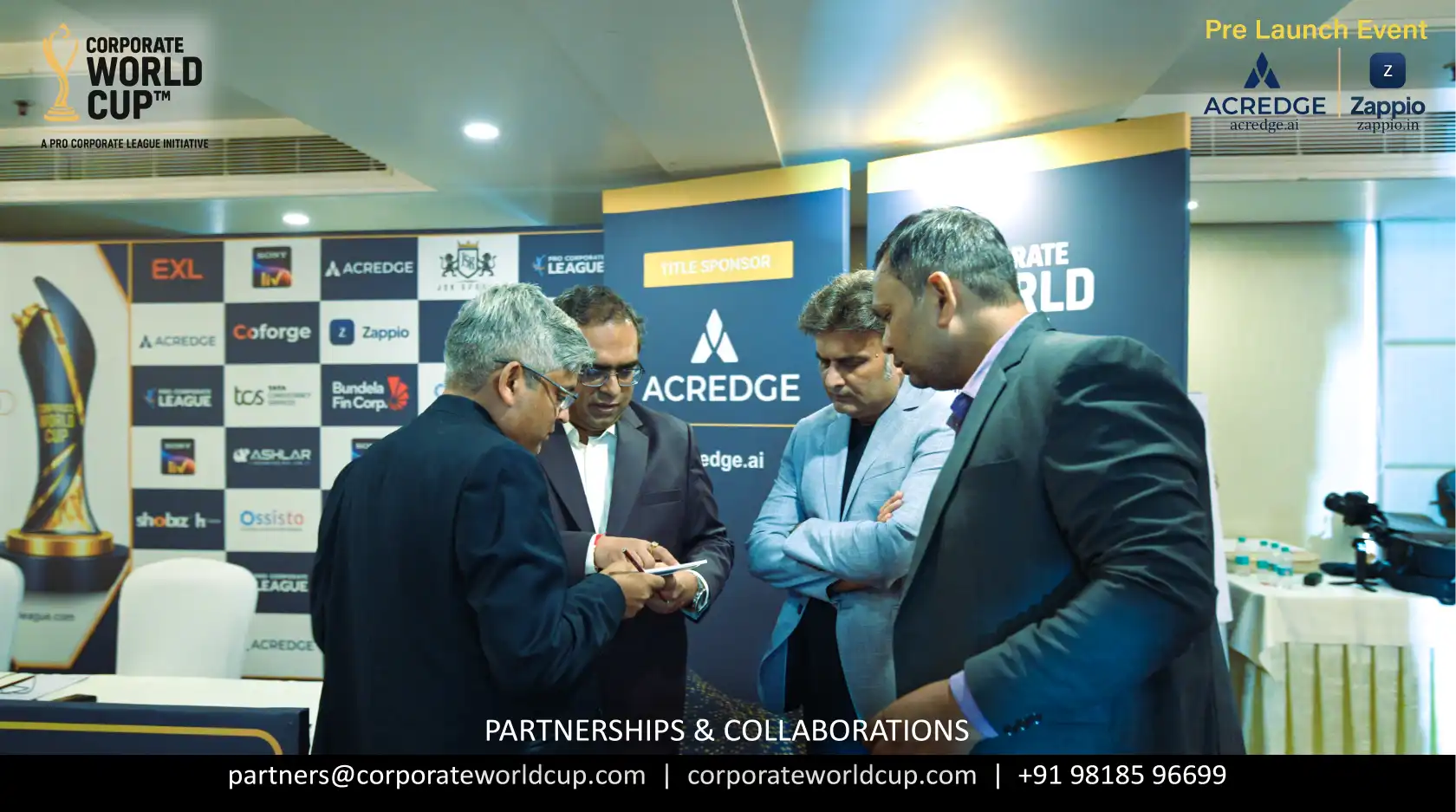 On stage at the Corporate World Cup launch
